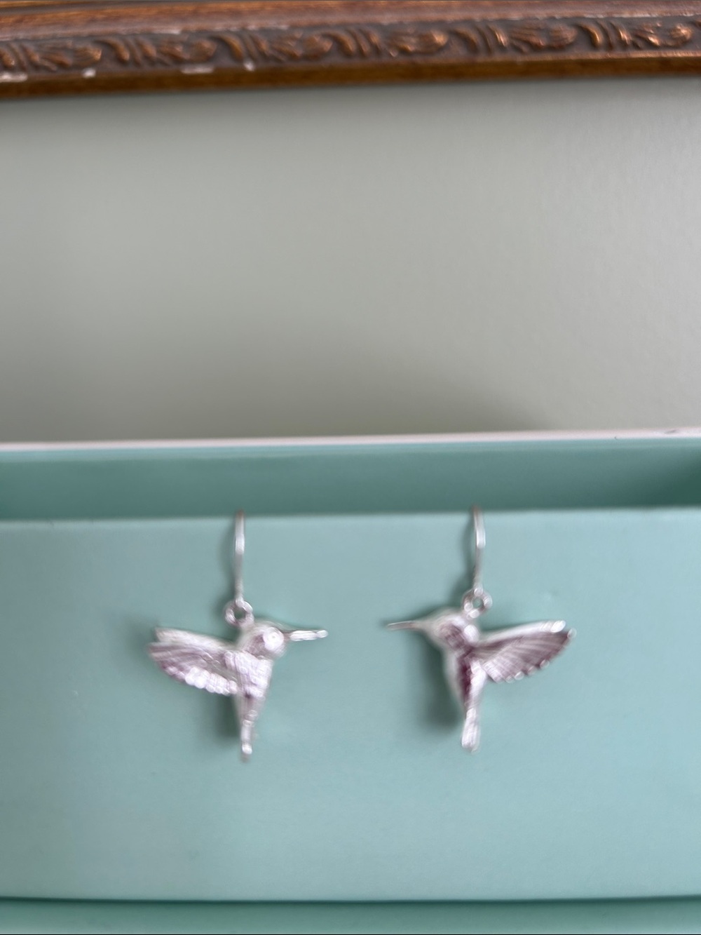 Silver Hummingbird Drop Earrings - Women Jewelry